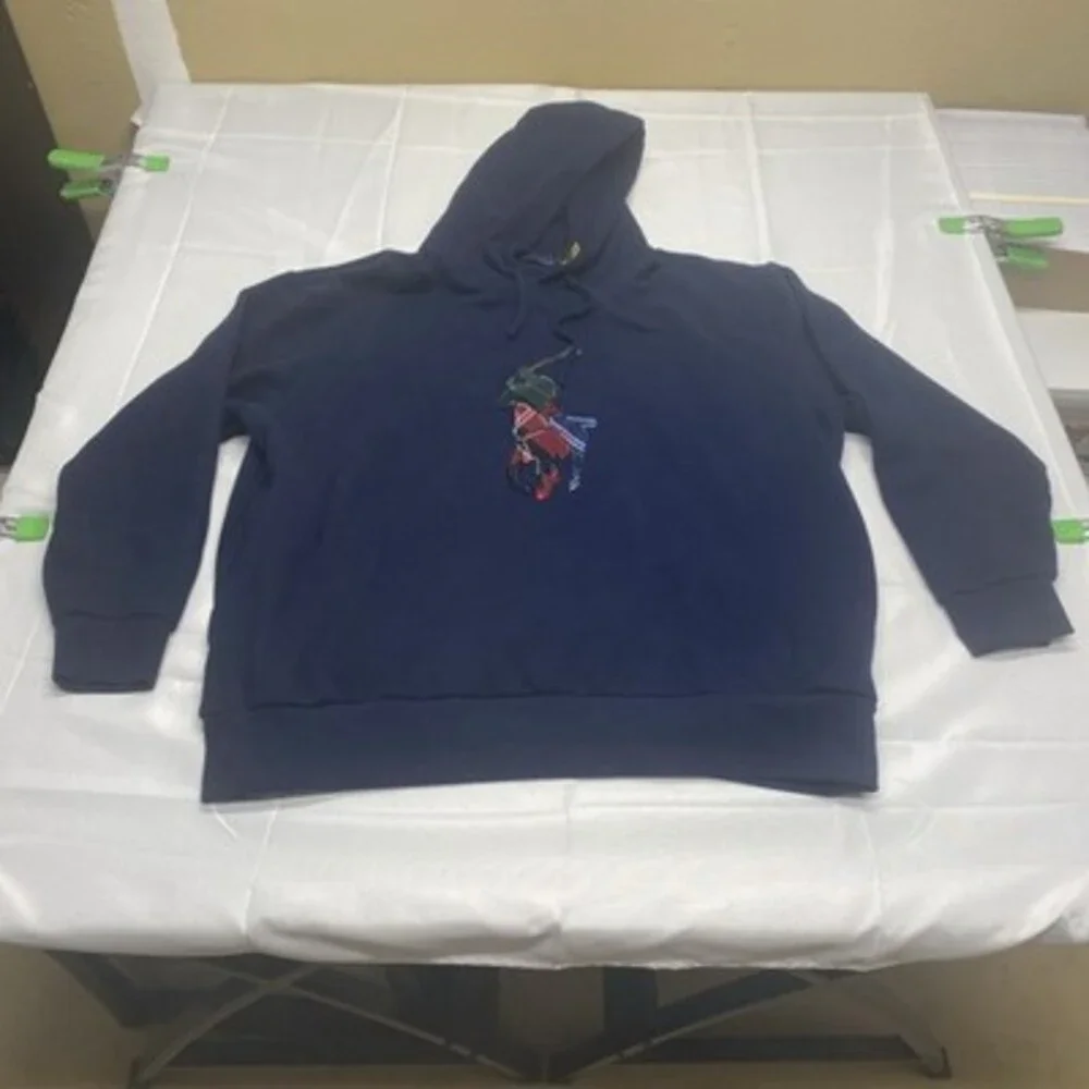 Polo Ralph Lauren Big Pony Fleece Navy Blue Pullover Hoodie! Size 2XB
